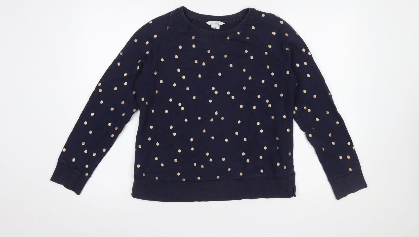 Boden Women's Navy Polka Dot Pullover Sweatshirt Size S