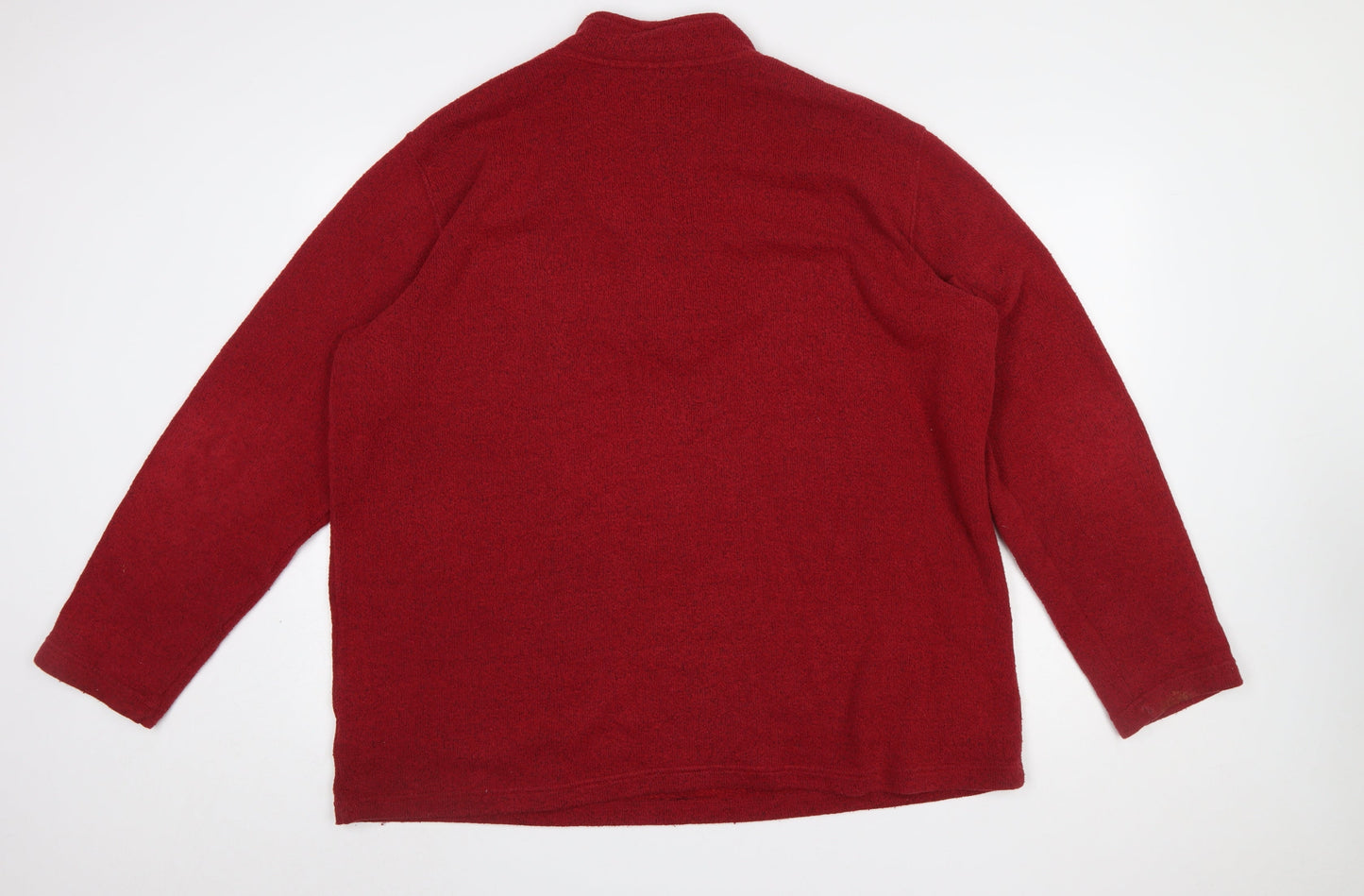 Cotton Traders Mens Red 2XL Fleece Half Zip Sweatshirt