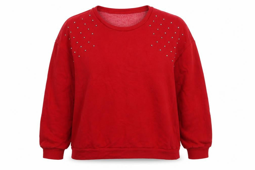 Tezenis Womens Red Studded Pullover Sweatshirt Size L
