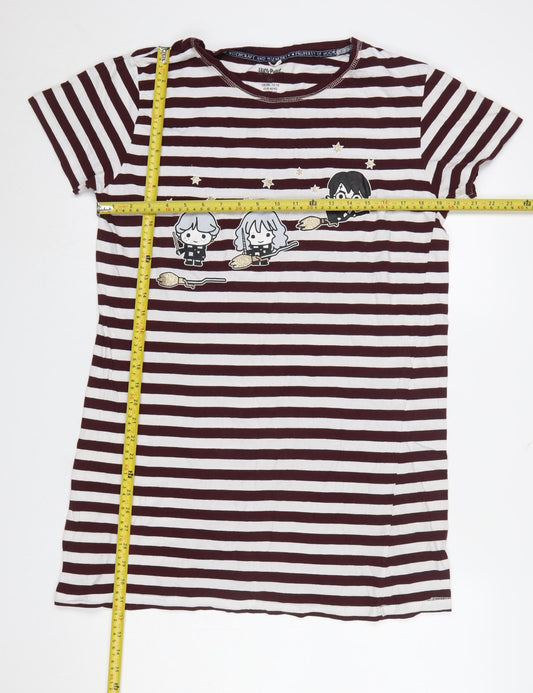 Primark Women’s Harry Potter Striped Nightshirt Size 12-14 Burgundy