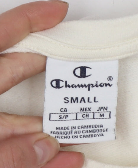 Champion Women's Ivory Long Sleeve Crew Neck Jersey Top Size S
