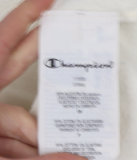 Champion Women's Ivory Long Sleeve Crew Neck Jersey Top Size S