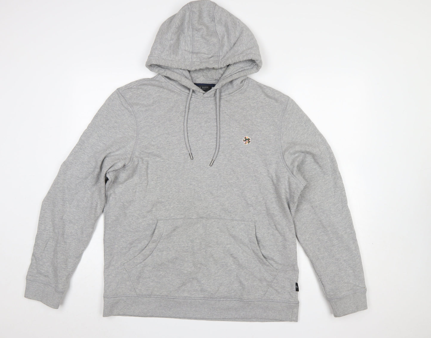 Ted Baker Men’s Grey Cotton Pullover Hoodie Size L Regular Fit