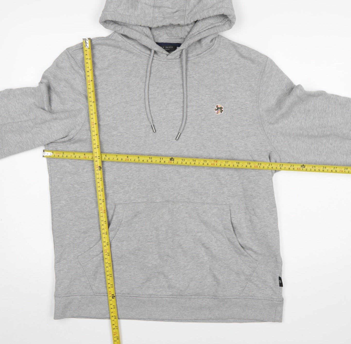 Ted Baker Men’s Grey Cotton Pullover Hoodie Size L Regular Fit