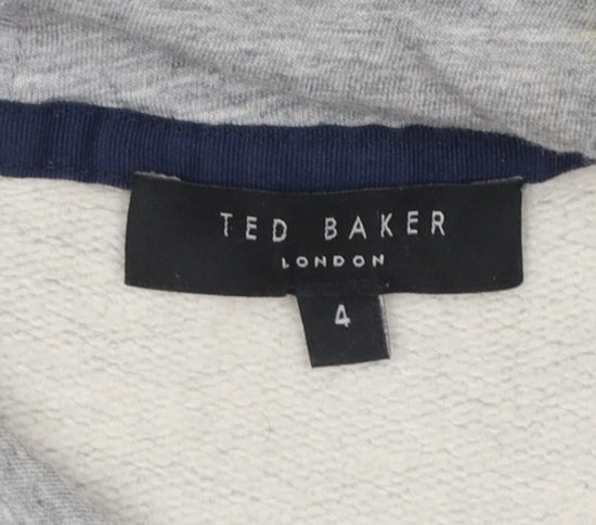 Ted Baker Men’s Grey Cotton Pullover Hoodie Size L Regular Fit