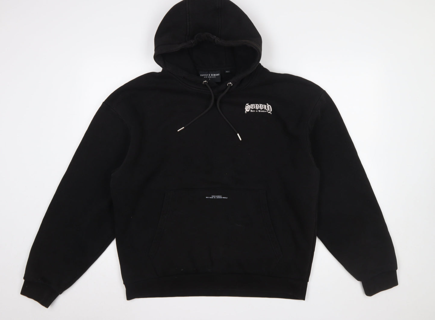 Supply & Demand Men’s Black Pullover Hoodie S Regular Fit Streetwear