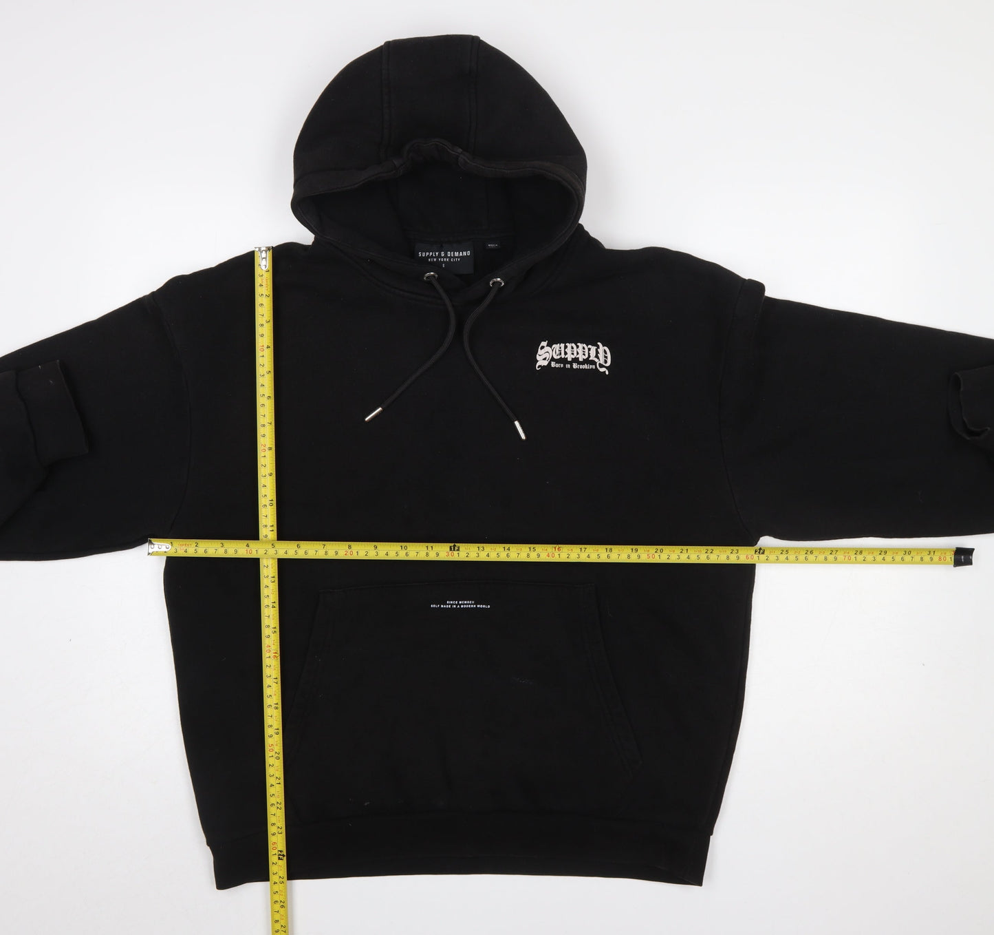 Supply & Demand Men’s Black Pullover Hoodie S Regular Fit Streetwear