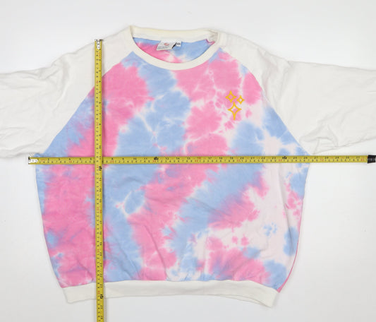 Luke Franchina Womens Multicoloured Tie Dye Pullover Sweatshirt 2XL Cotton