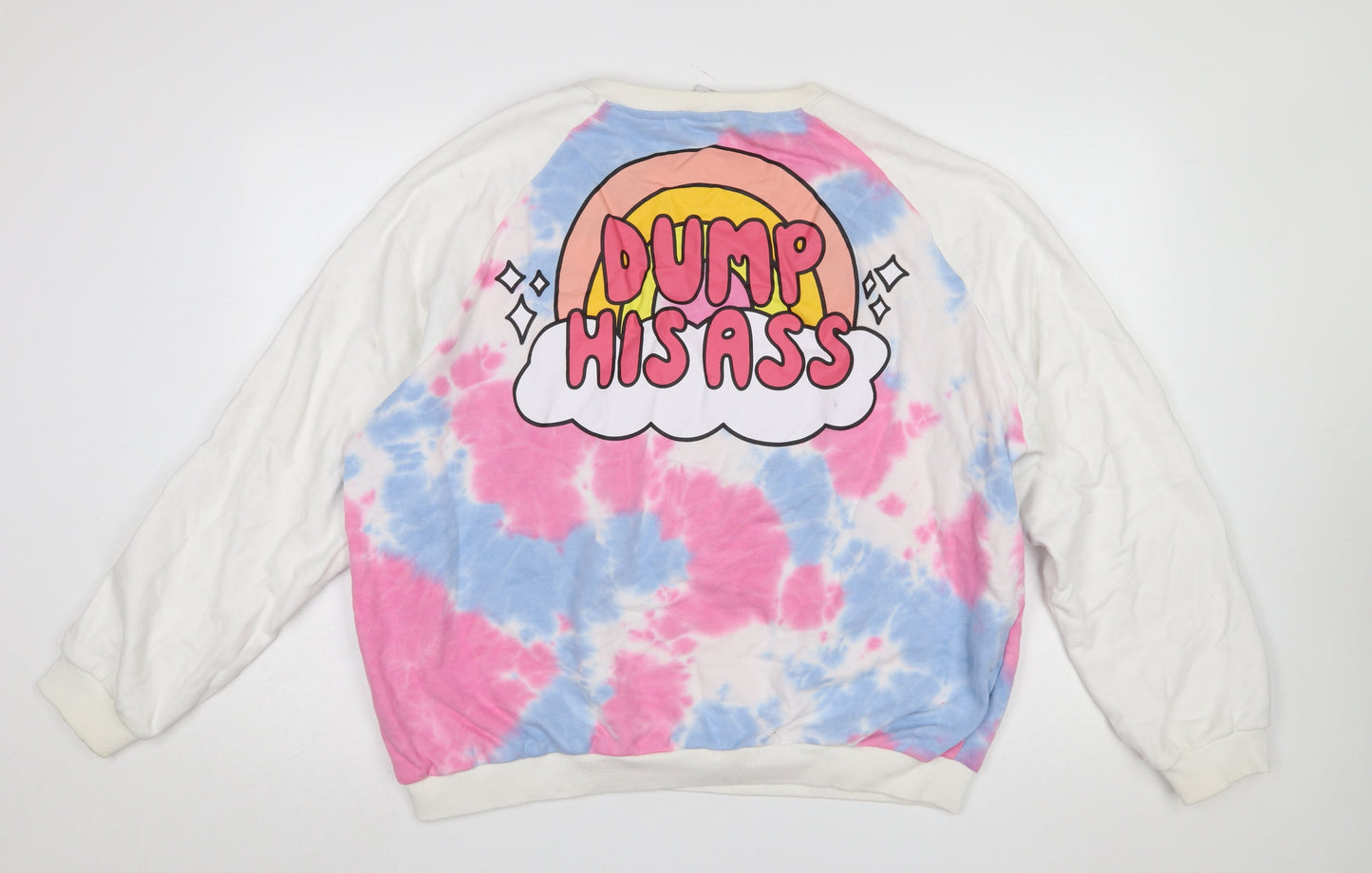 Luke Franchina Womens Multicoloured Tie Dye Pullover Sweatshirt 2XL Cotton