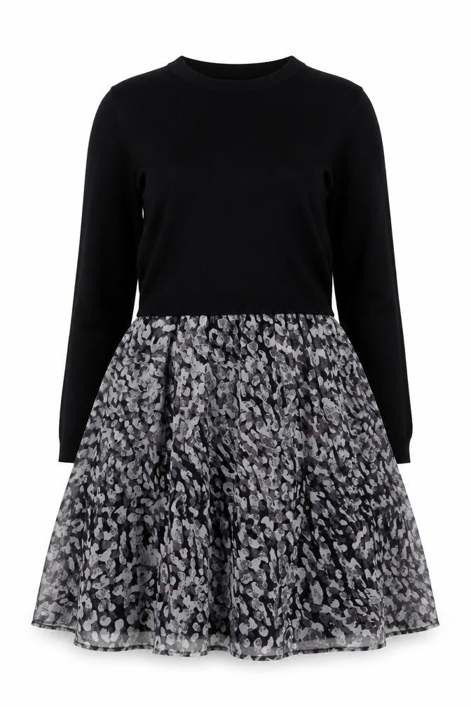 Jigsaw Women’s Black Knee Length Fit & Flare Wool Silk Dress M
