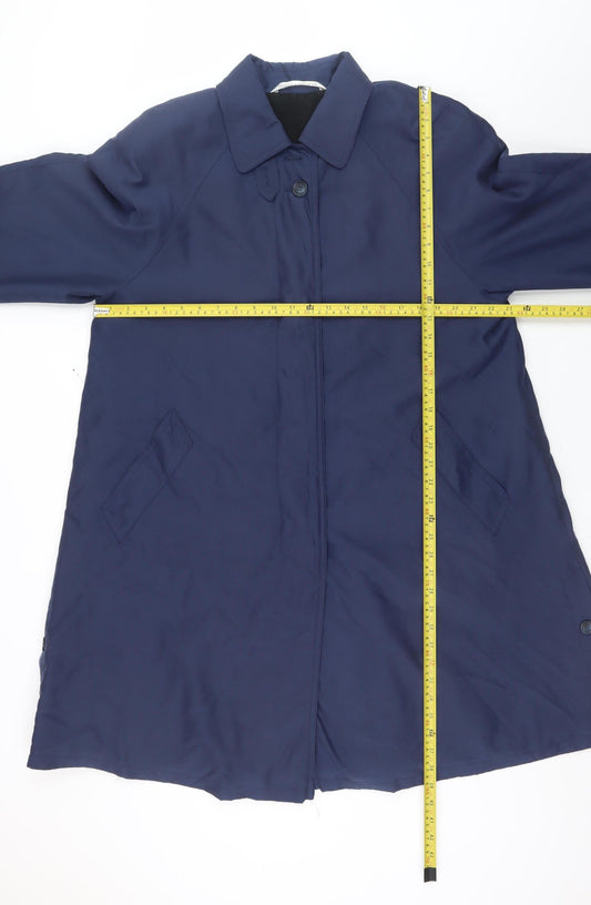 Marks and Spencer St Michael Women's Blue Long Overcoat Size 12 Classic Style
