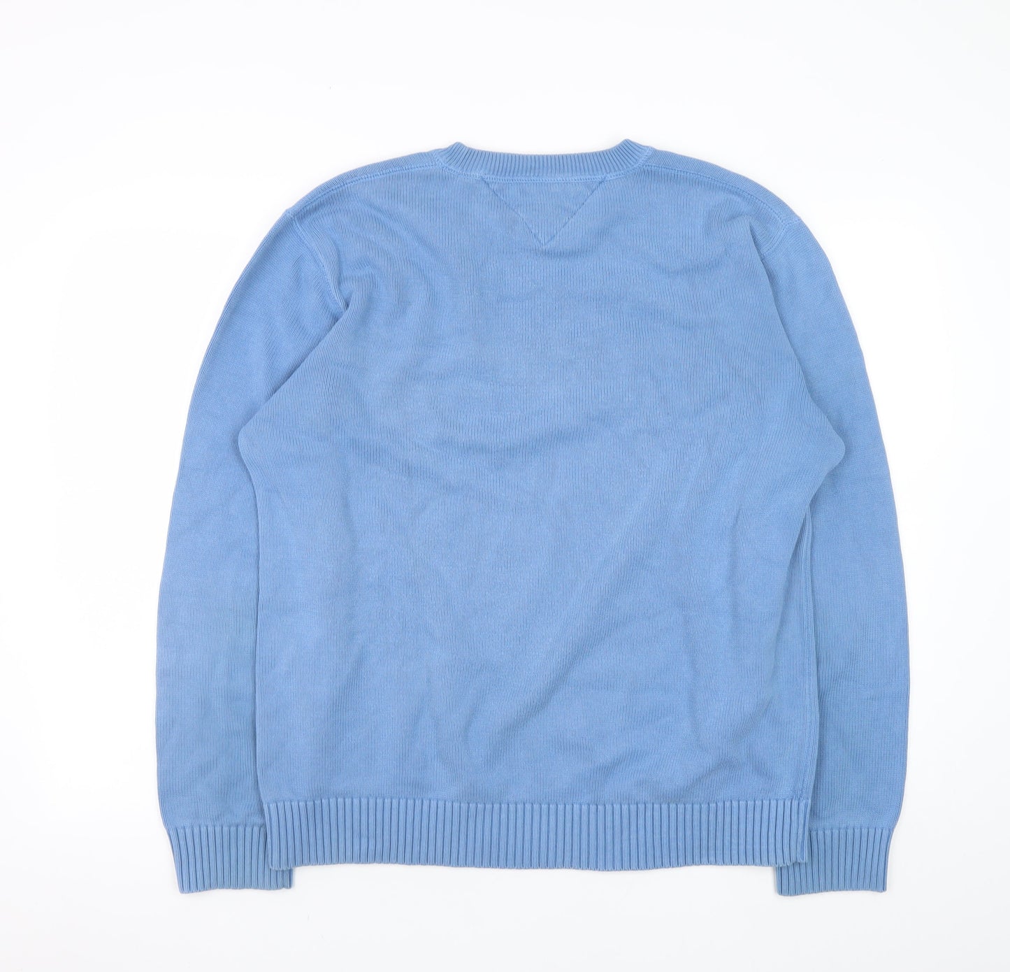 Tommy Hilfiger Men Blue XL Cotton Crew Neck Pullover Jumper