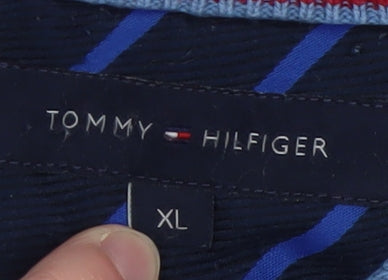 Tommy Hilfiger Men Blue XL Cotton Crew Neck Pullover Jumper