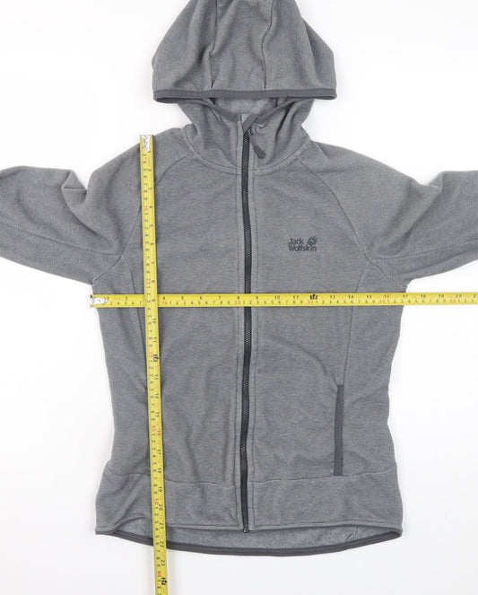 Jack Wolfskin Unisex Grey Full Zip Hoodie Size S Lightweight Outdoor