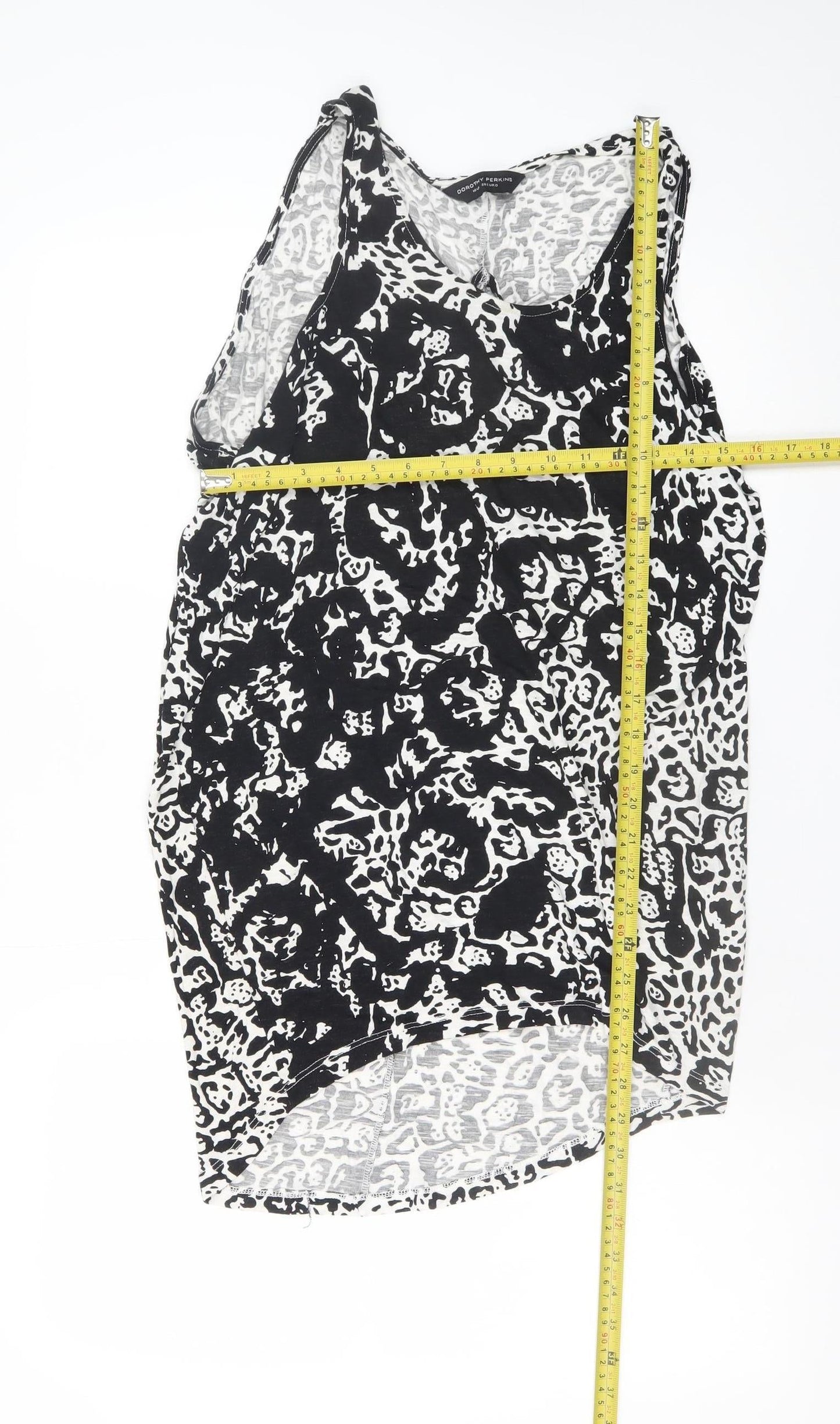 Dorothy Perkins Women's Black Animal Print Sleeveless Tank Dress Size 10