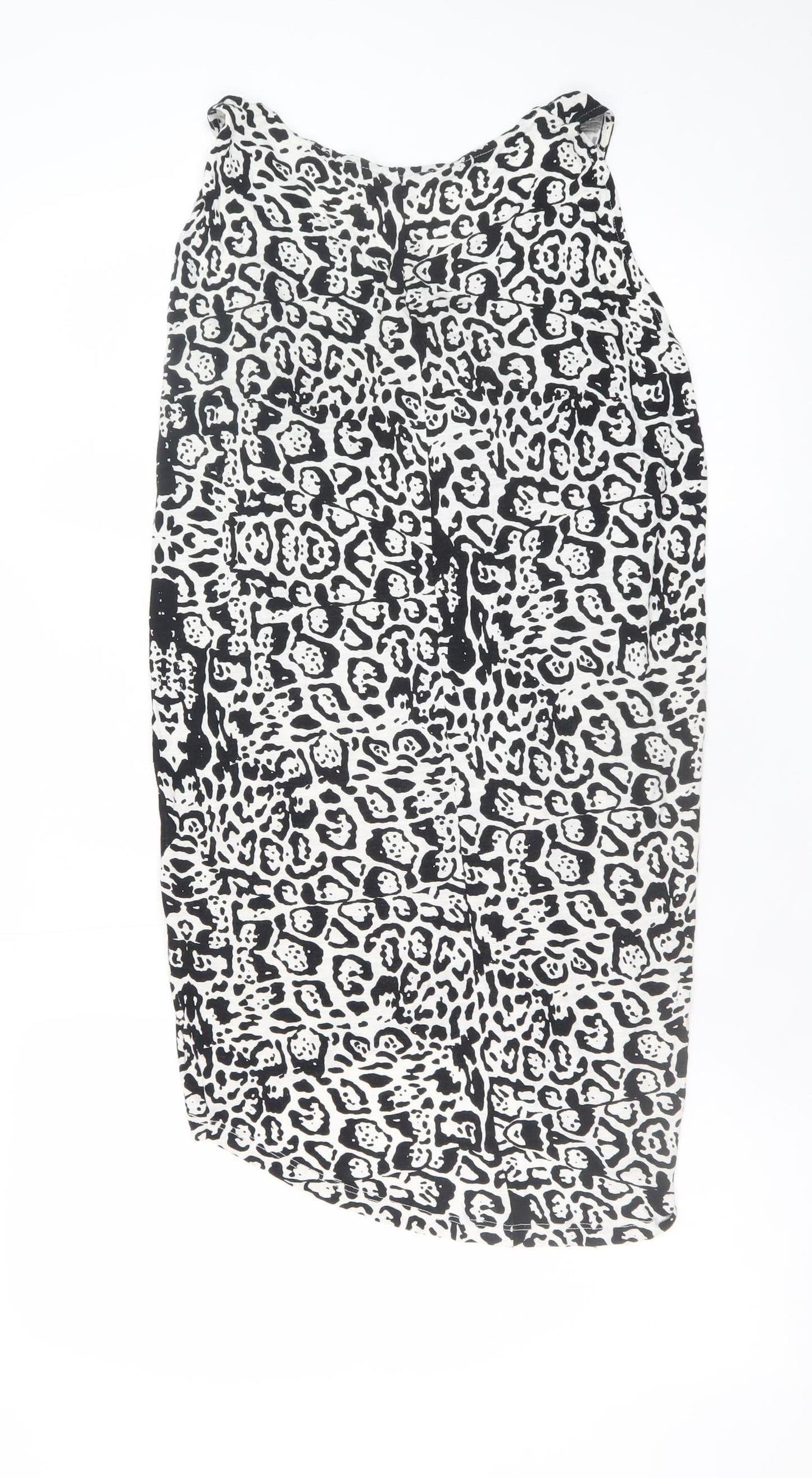 Dorothy Perkins Women's Black Animal Print Sleeveless Tank Dress Size 10