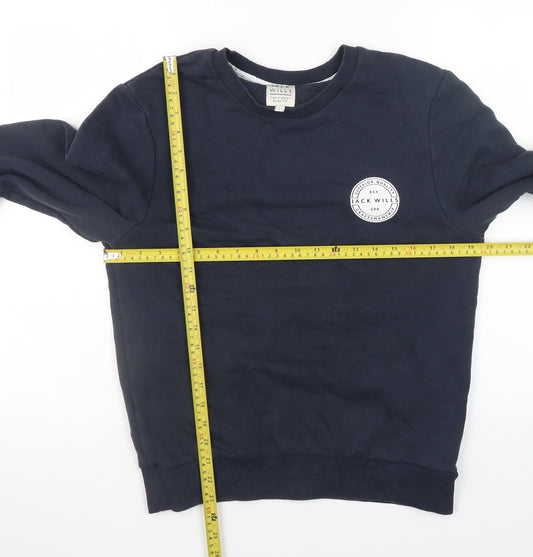 Jack Wills Women's Navy Blue Crew Neck Sweatshirt Small