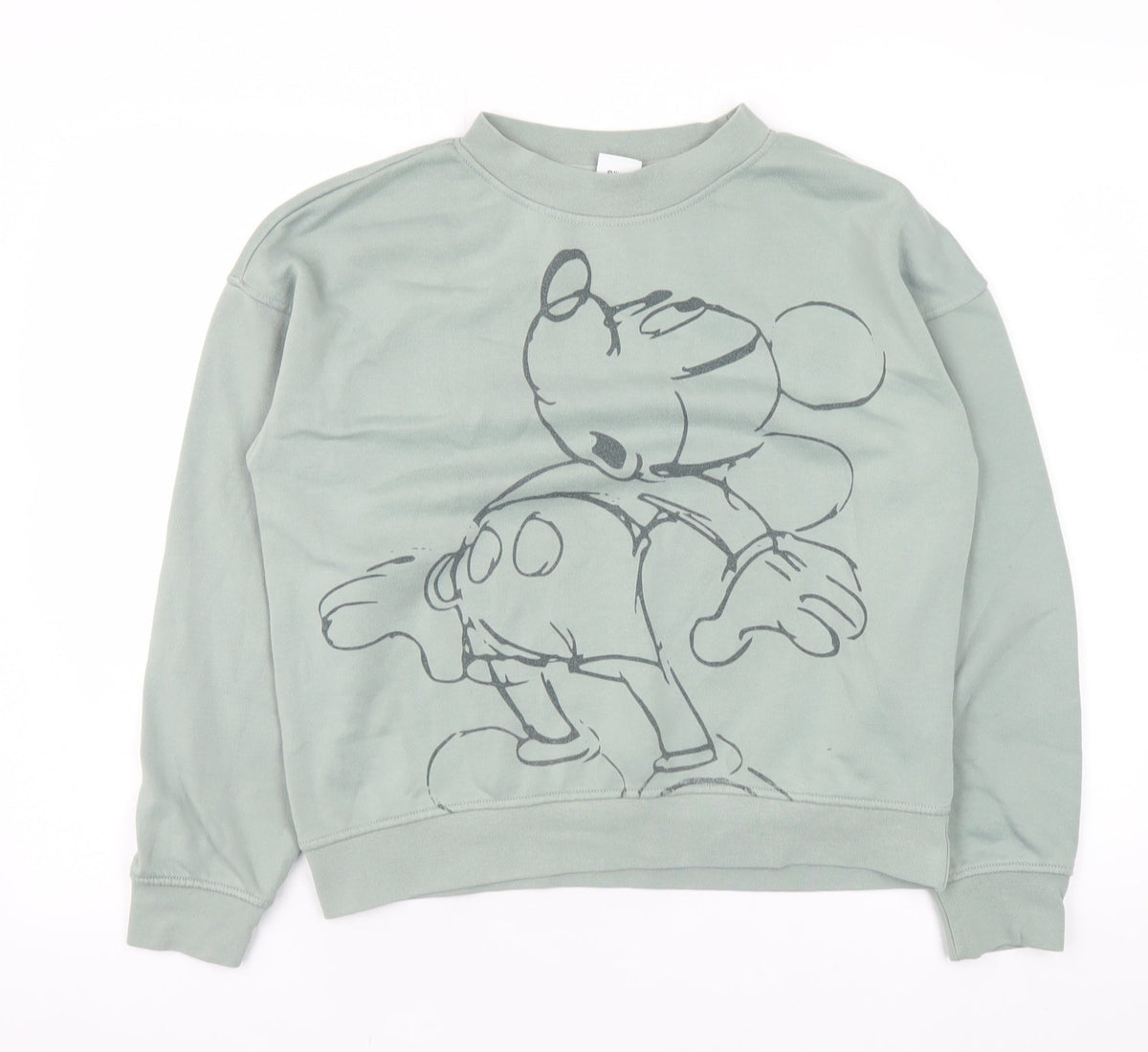Disney Women’s Green Mickey Mouse XS Sweatshirt Crew Neck Pullover