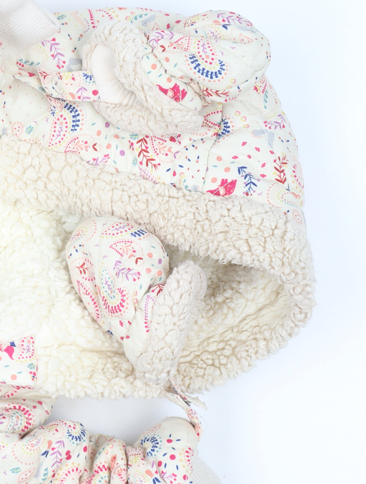 Mini Club Unisex Baby Beige Floral Hooded Snowsuit 6-9 Months Lined Winter