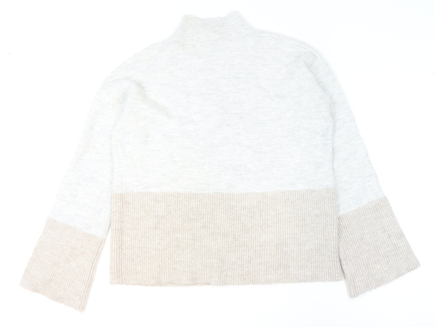V by Very Women’s Beige Mock Neck Pullover Jumper Size 10