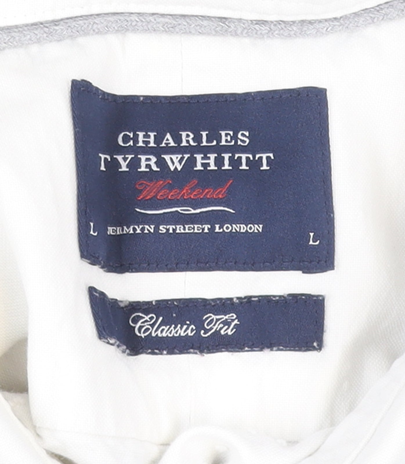 Charles Tyrwhitt Men's White Classic Fit Cotton Long Sleeve Dress Shirt L