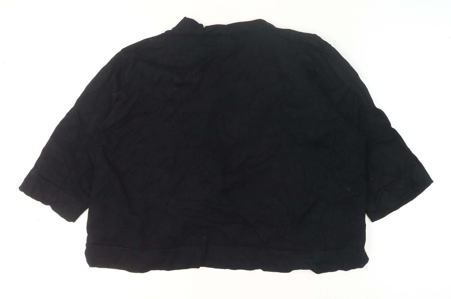 Capsule Womens Black Knit Open Front 3/4 Sleeve Cardigan Size M
