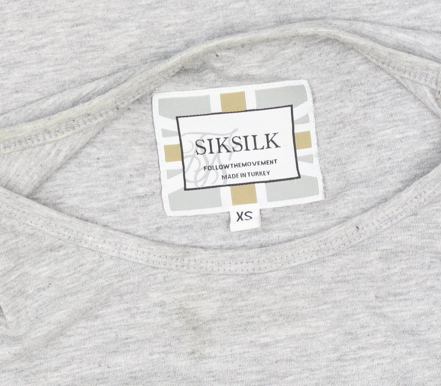 SikSilk Womens Grey Long Sleeve Slim Fit Jersey T-Shirt XS