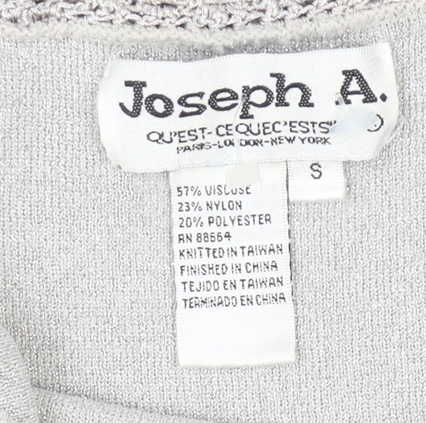 Joseph A. Womens Silver Crochet Neck Knit Blouse Size S