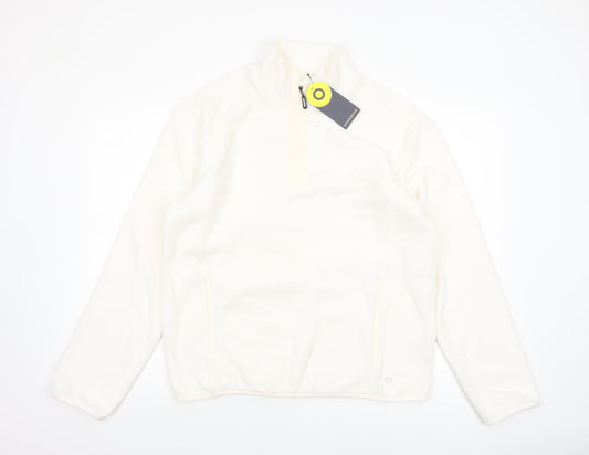 Marks and Spencer Boys Ivory Fleece 1/4 Zip Sweatshirt 15-16 Years