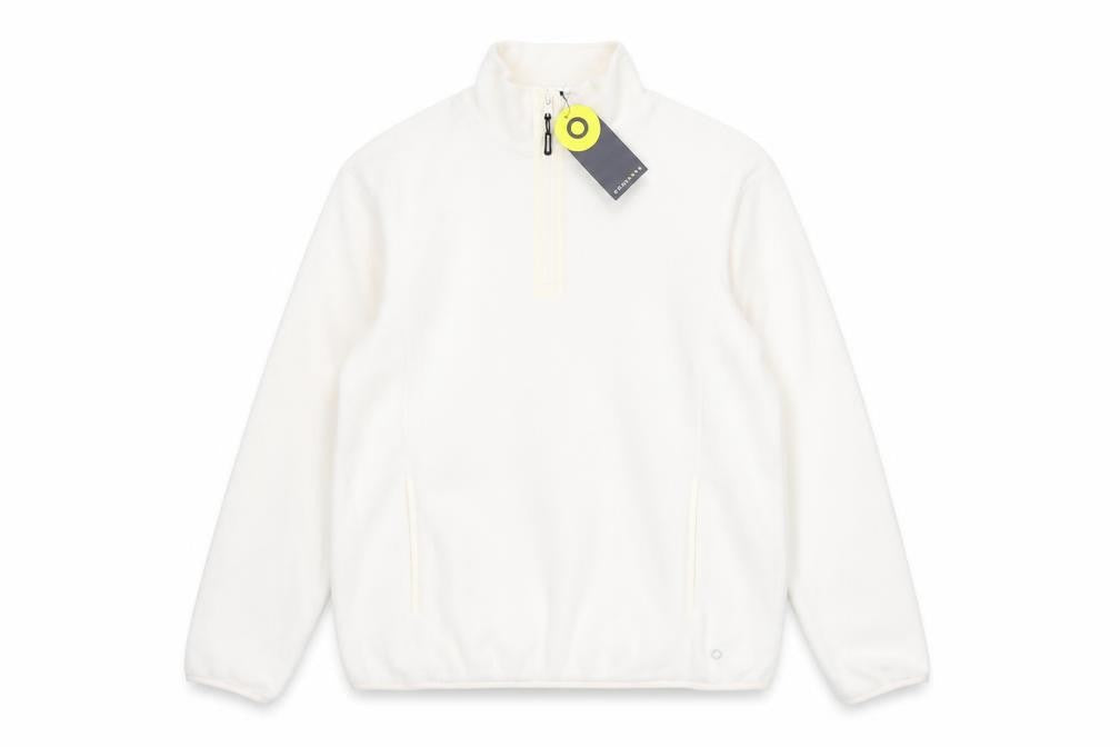 Front view of Marks & Spencer boys’ ivory fleece 1/4 zip sweatshirt 15-16 years