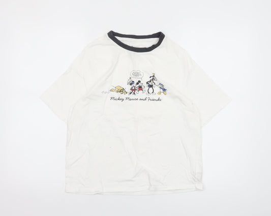 Disney Women's White Mickey Mouse T-Shirt Nightshirt Size 10-12 Cotton