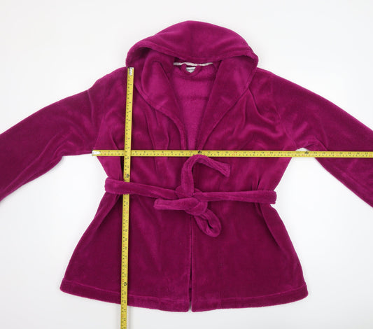 Tom Franks Women’s Purple Fleece Hooded Robe S Lightweight Winter