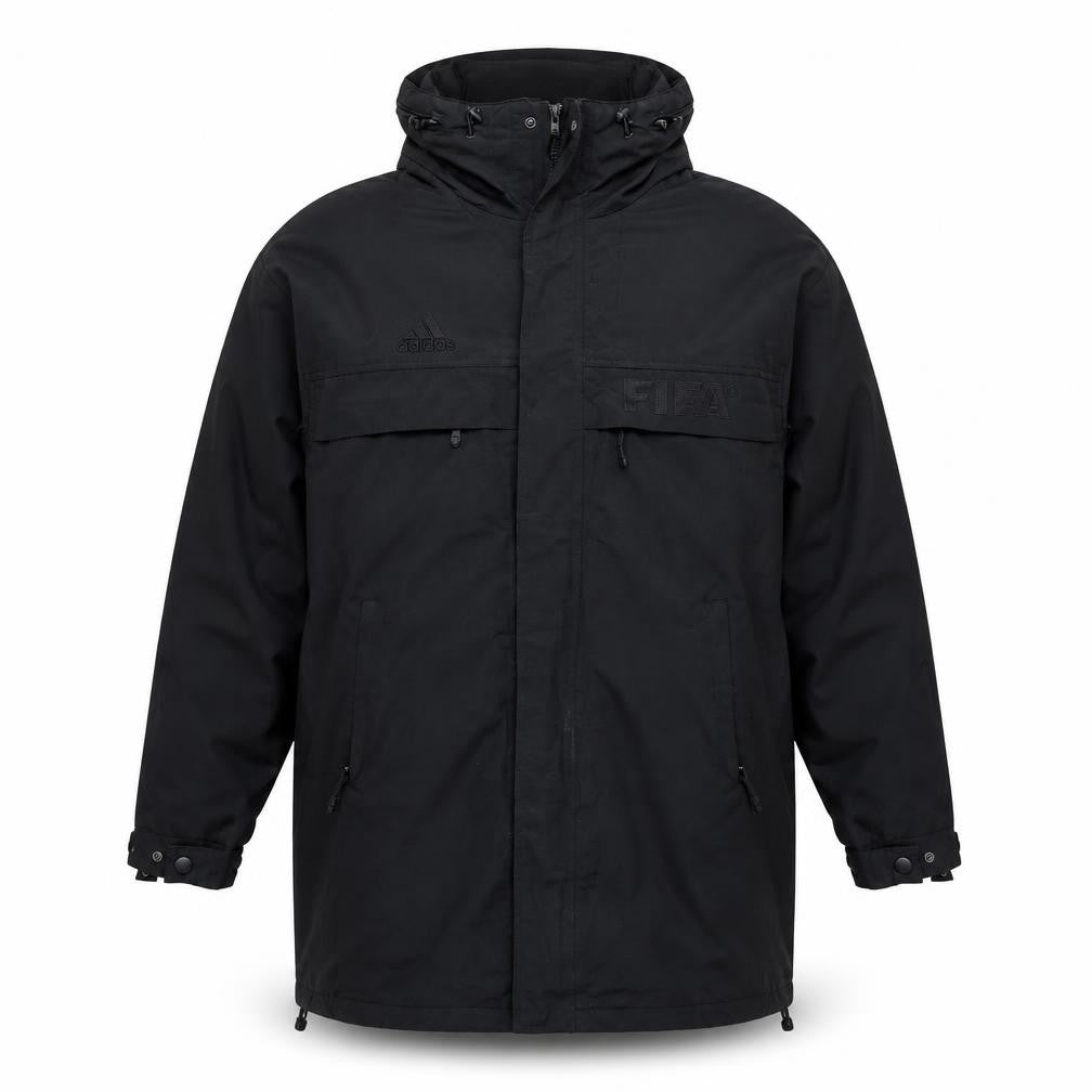 Adidas Men's Black Waterproof Parka Jacket Size M Hooded Full Zip