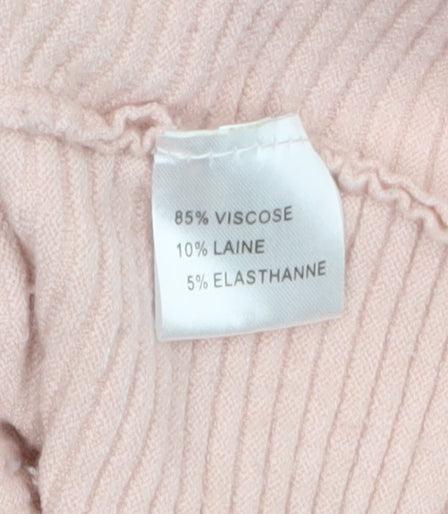 Damod Women's Pink Boat Neck Long Sleeve Knit Pullover Jumper L