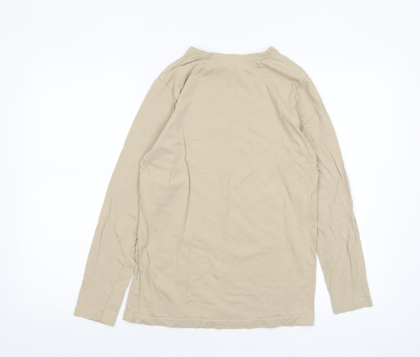 Primark Boys Beige Everyday Optimist Long Sleeve T-Shirt 12-13 Years