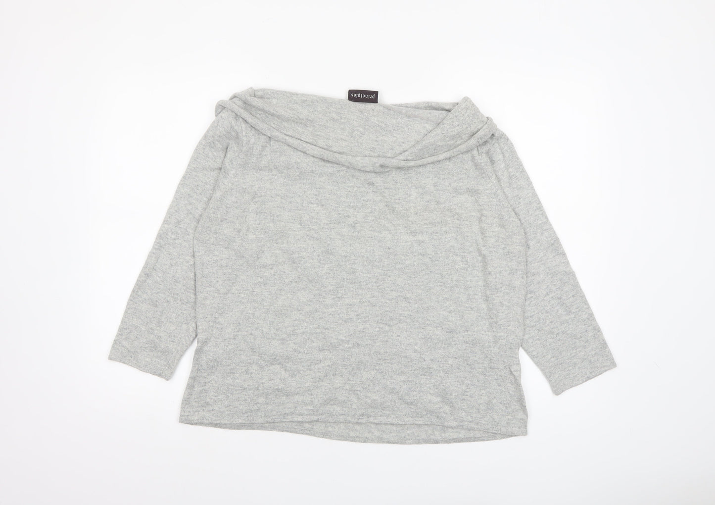 Principles Women's Grey Cowl Neck Long Sleeve Jumper Size 20