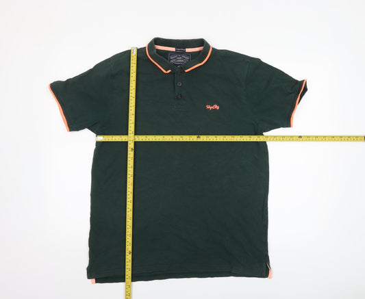 Tokyo Laundry Men's Green Collared Short Sleeve Polo Shirt L