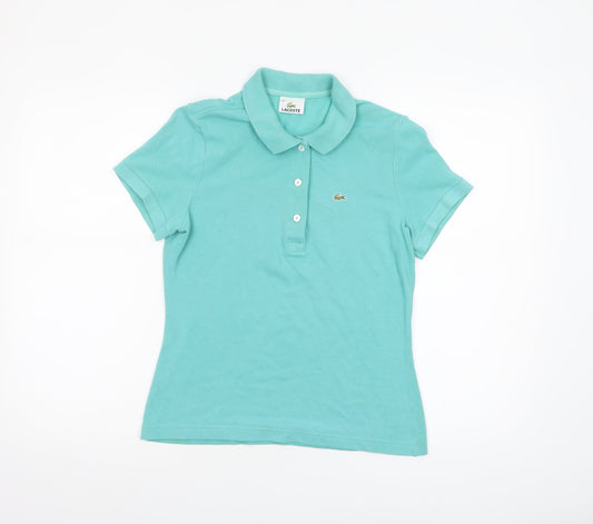 Lacoste Women's Green Cotton Slim Fit Polo Shirt Size 12