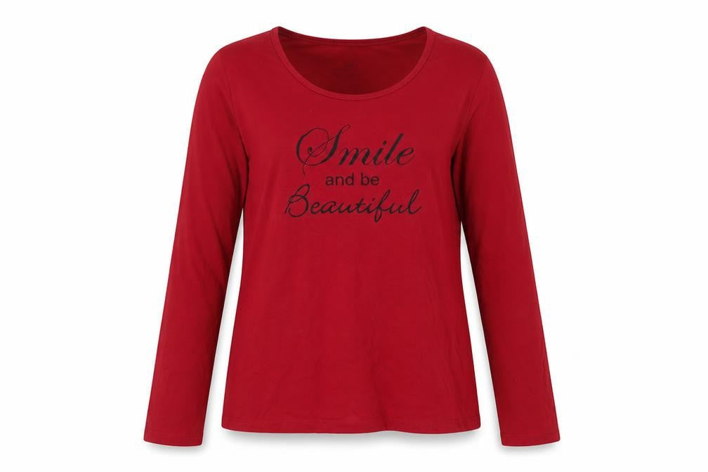 Royal Dutch Women's Red Long Sleeve Scoop Neck T-Shirt Size S