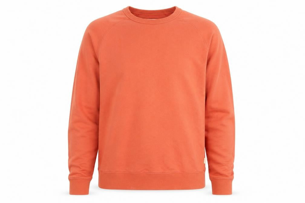 Marks and Spencer Men's Orange Crew Neck Cotton Sweatshirt M