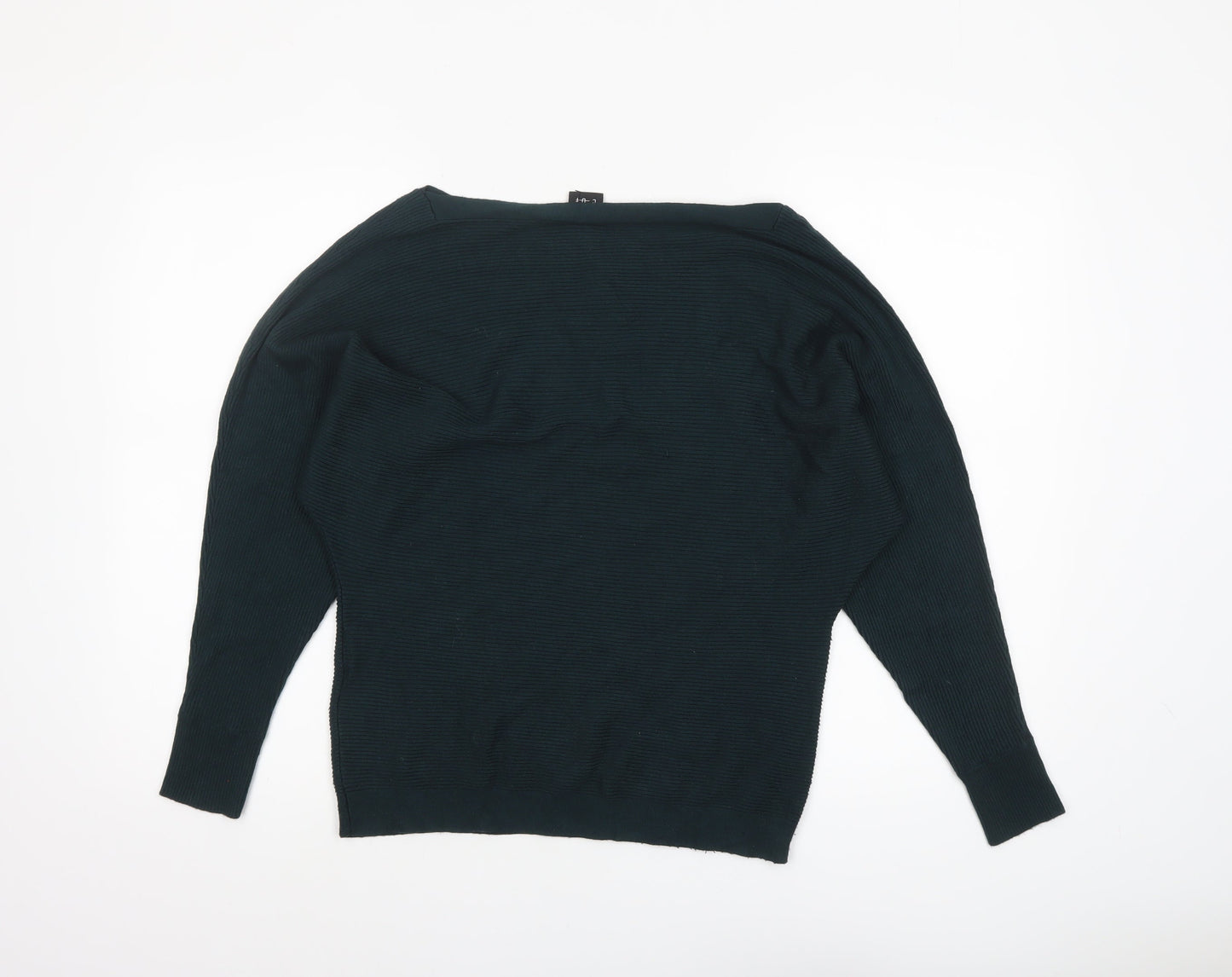 Editor's Cut Women's Green Boat Neck Long Sleeve Pullover Jumper Size 10