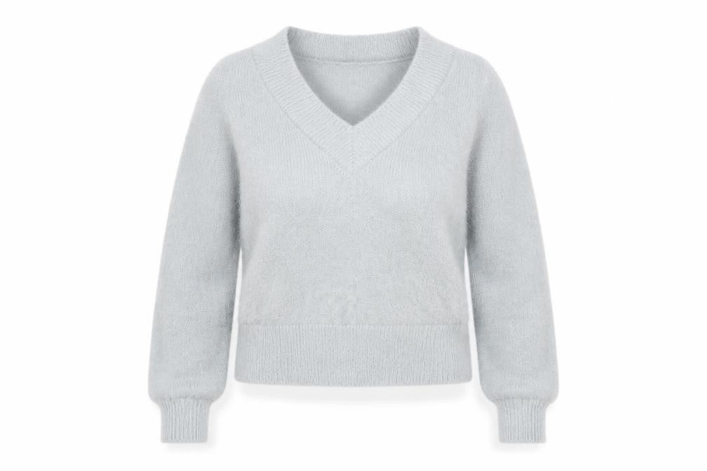 Marks and Spencer Women’s Grey V-Neck Long Sleeve Pullover Jumper XS