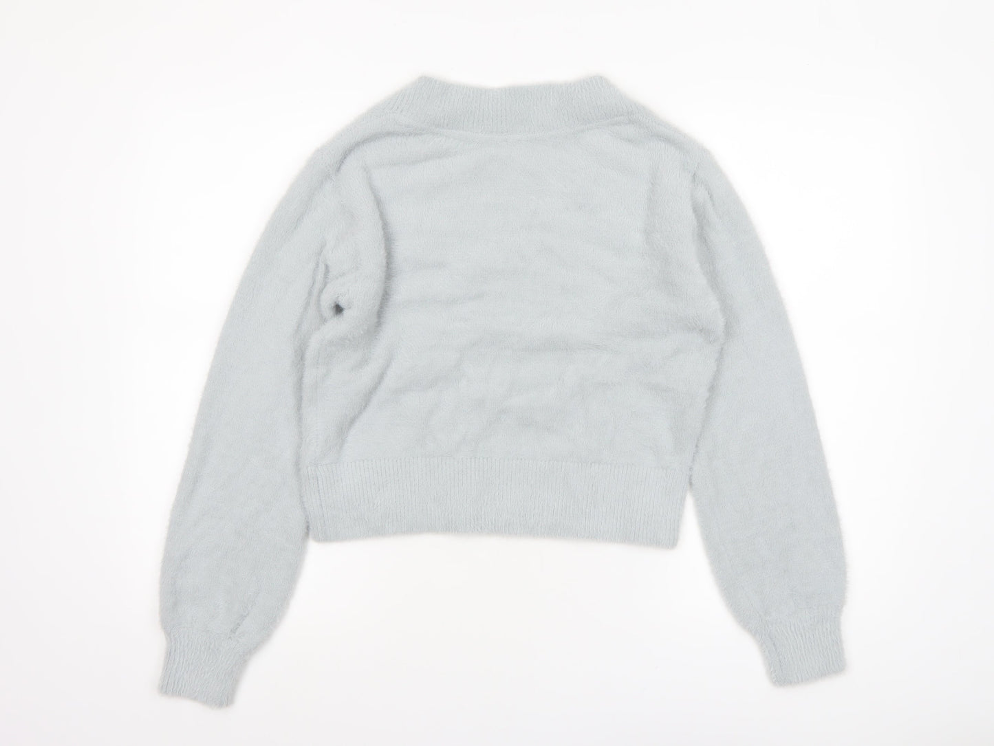 Marks and Spencer Women’s Grey V-Neck Long Sleeve Pullover Jumper XS