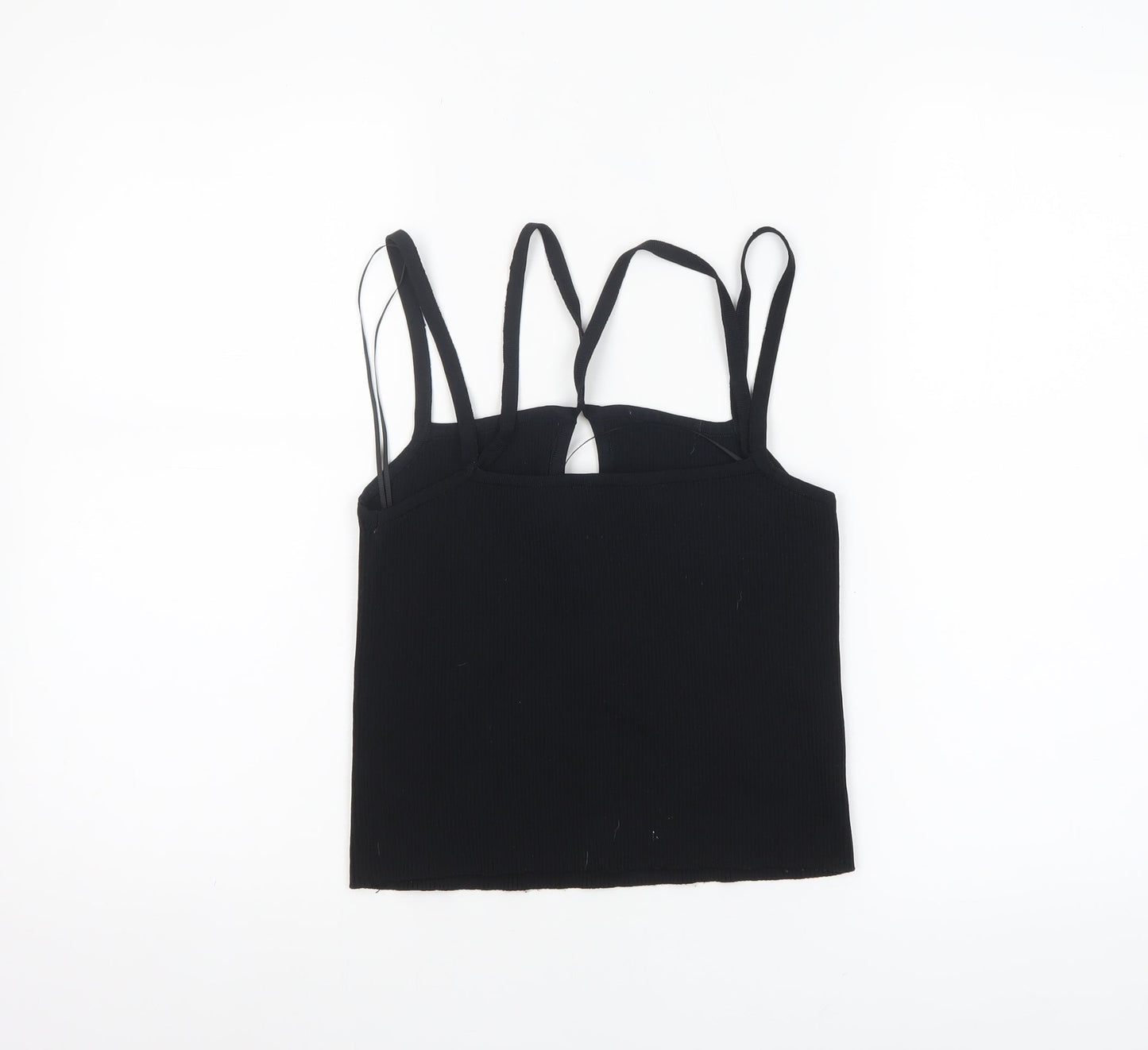 ZARA Women Black Tank Top Size 12 Camisole Knit Summer