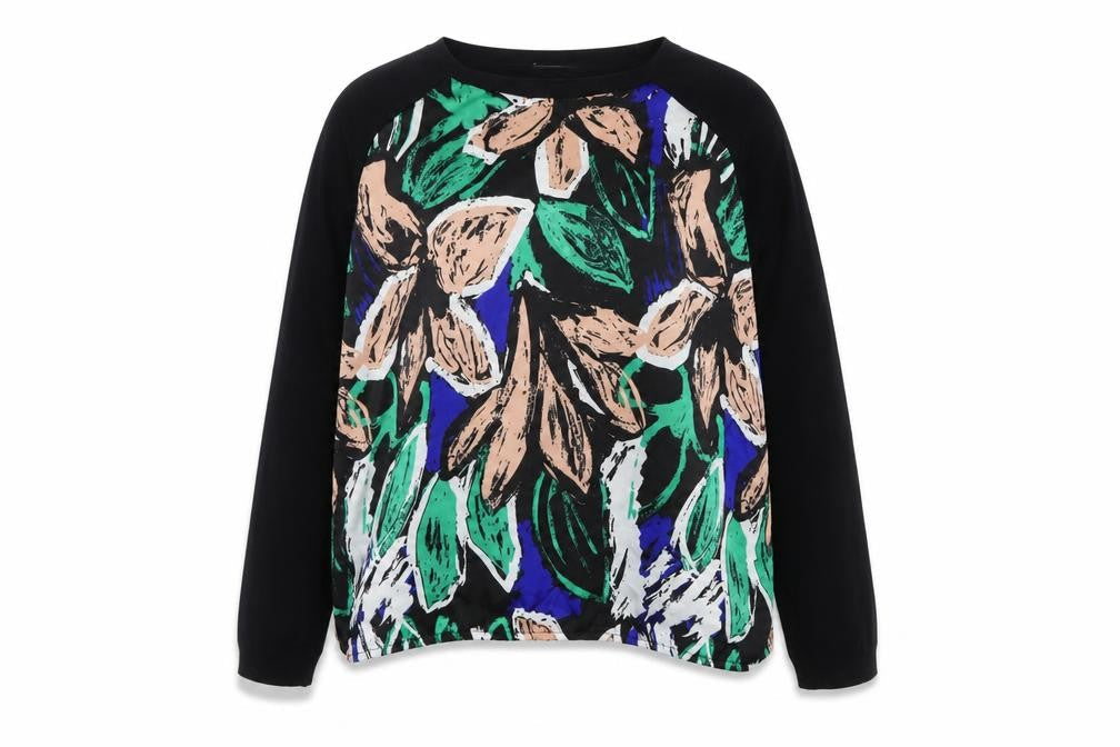 Front view of Papaya Women Multicoloured Floral Crew Neck Long Sleeve jumper, size 20