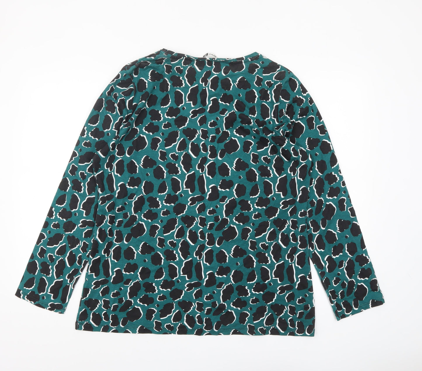 PEP&CO Women’s Green Animal Print Cotton Long Sleeve T-Shirt Size 20