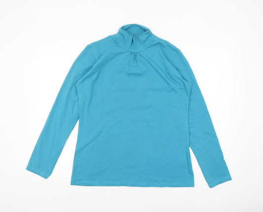 Atlas for Women Blue Roll Neck Long Sleeve Top UK 12-14 Regular