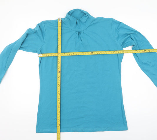 Atlas for Women Blue Roll Neck Long Sleeve Top UK 12-14 Regular