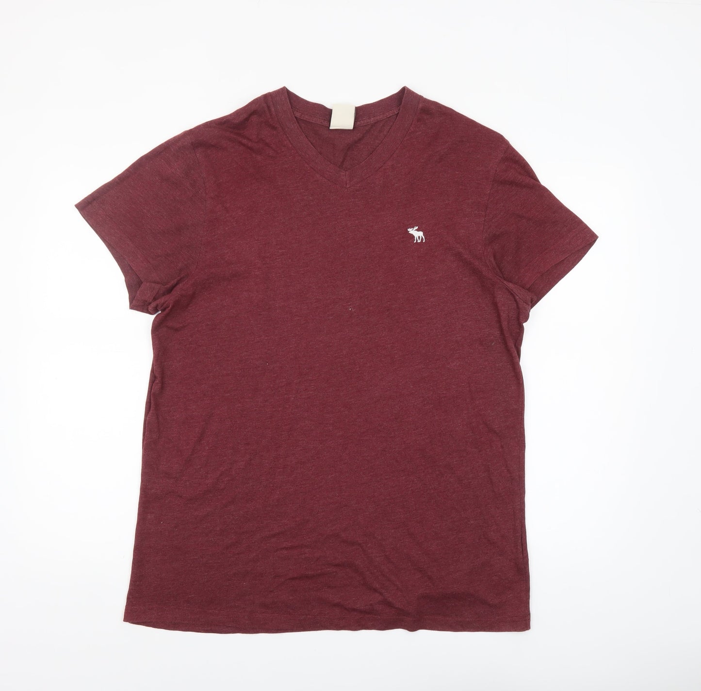 Abercrombie & Fitch Men's Red XL V-Neck Short Sleeve T-Shirt