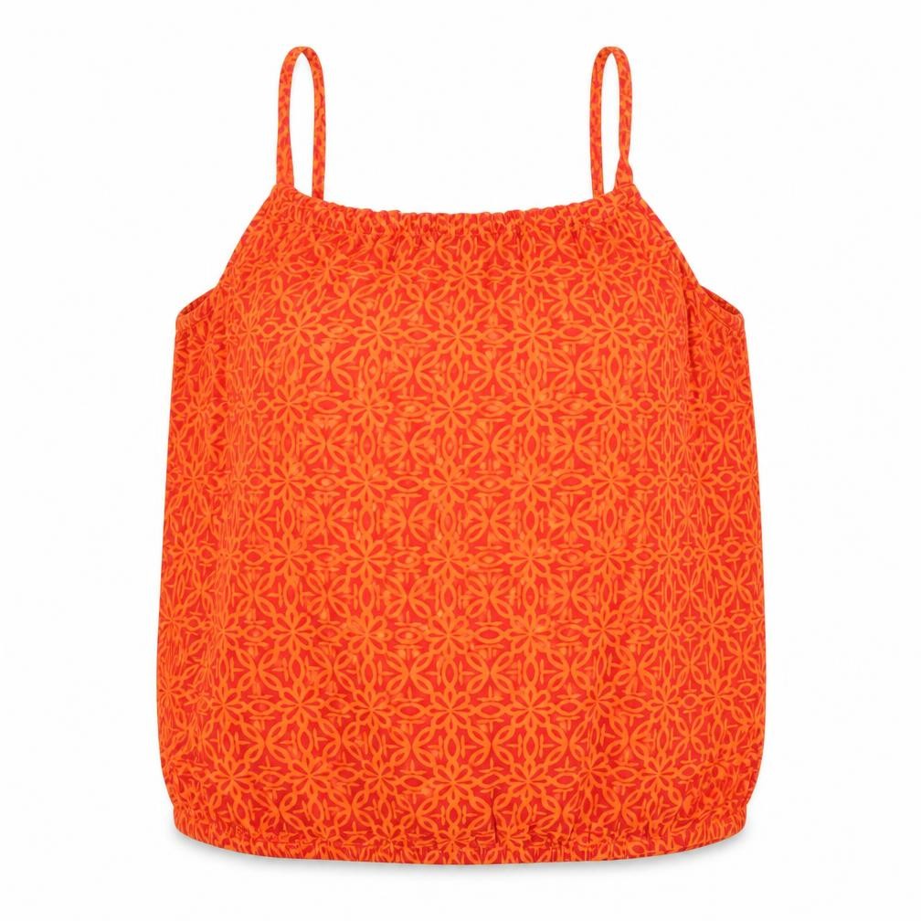 Papaya Womens Orange Cotton Geometric Camisole Tank Top Size 18